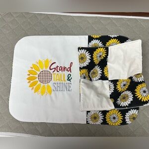 Hand Crafted Placemat and Bowl Cozy Sunflower Daisy Stand Tall & Shine